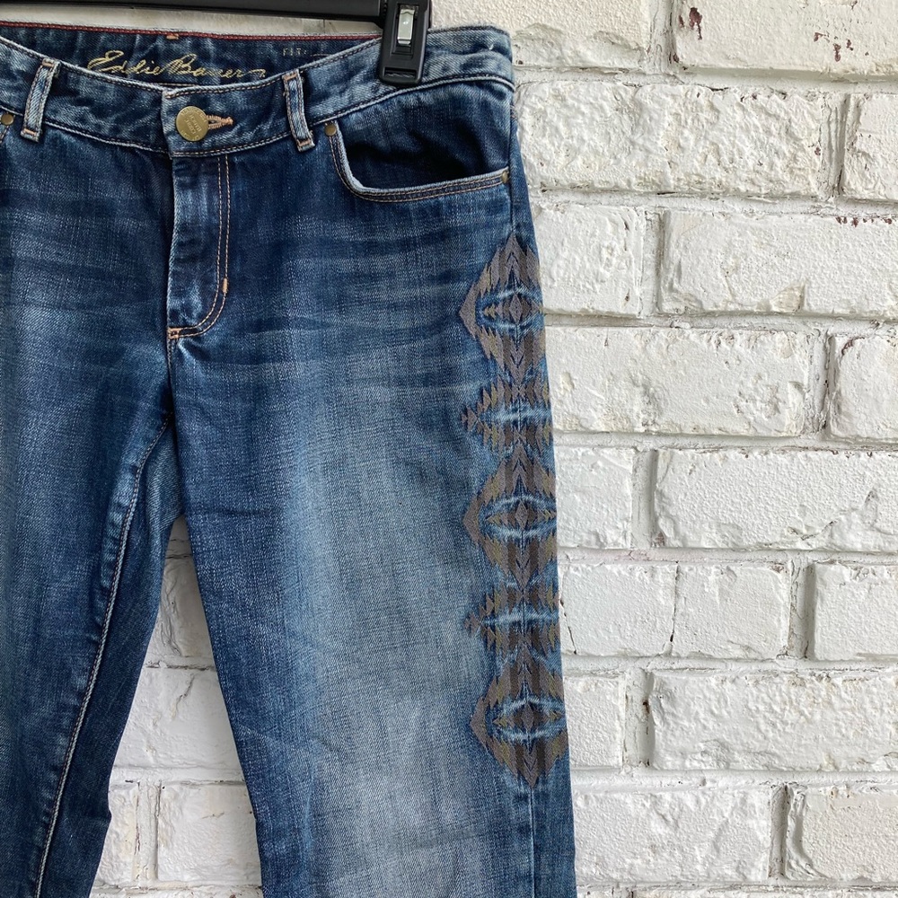 Eddie Bauer. Aztec embroidered specially dyed jeans